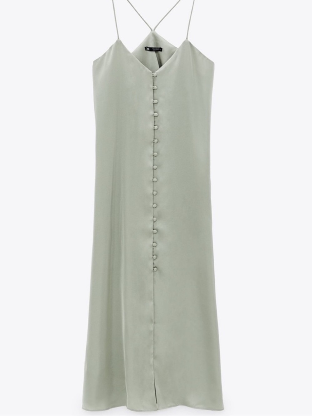 Zara Satin Button Front Dress